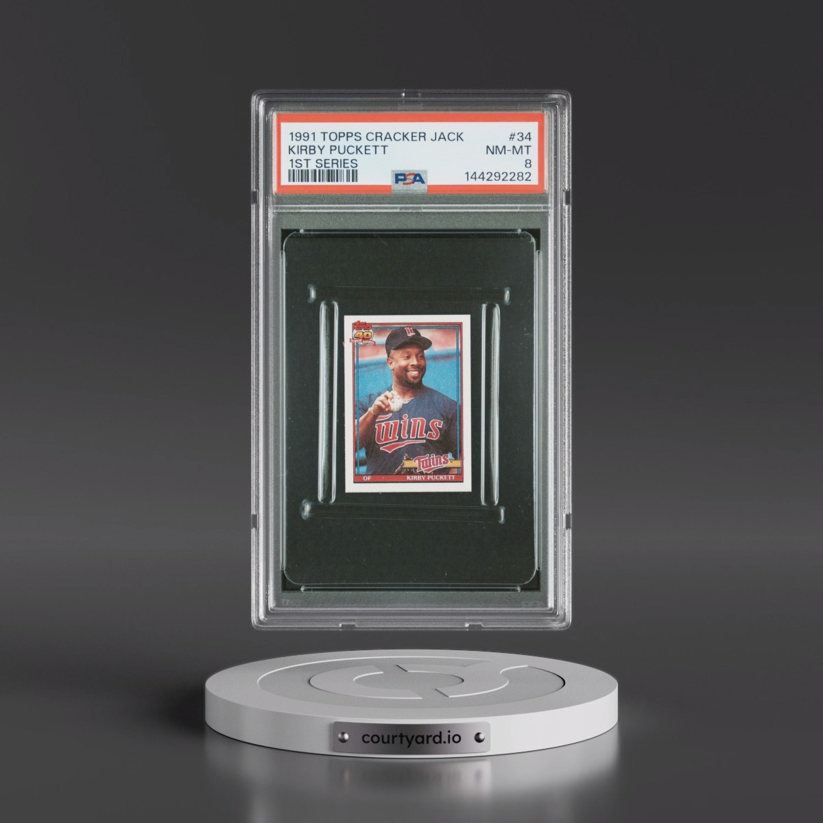 1991 Topps Cracker Jack Series 1 #34 Kirby Puckett (PSA 8 NM-MT)