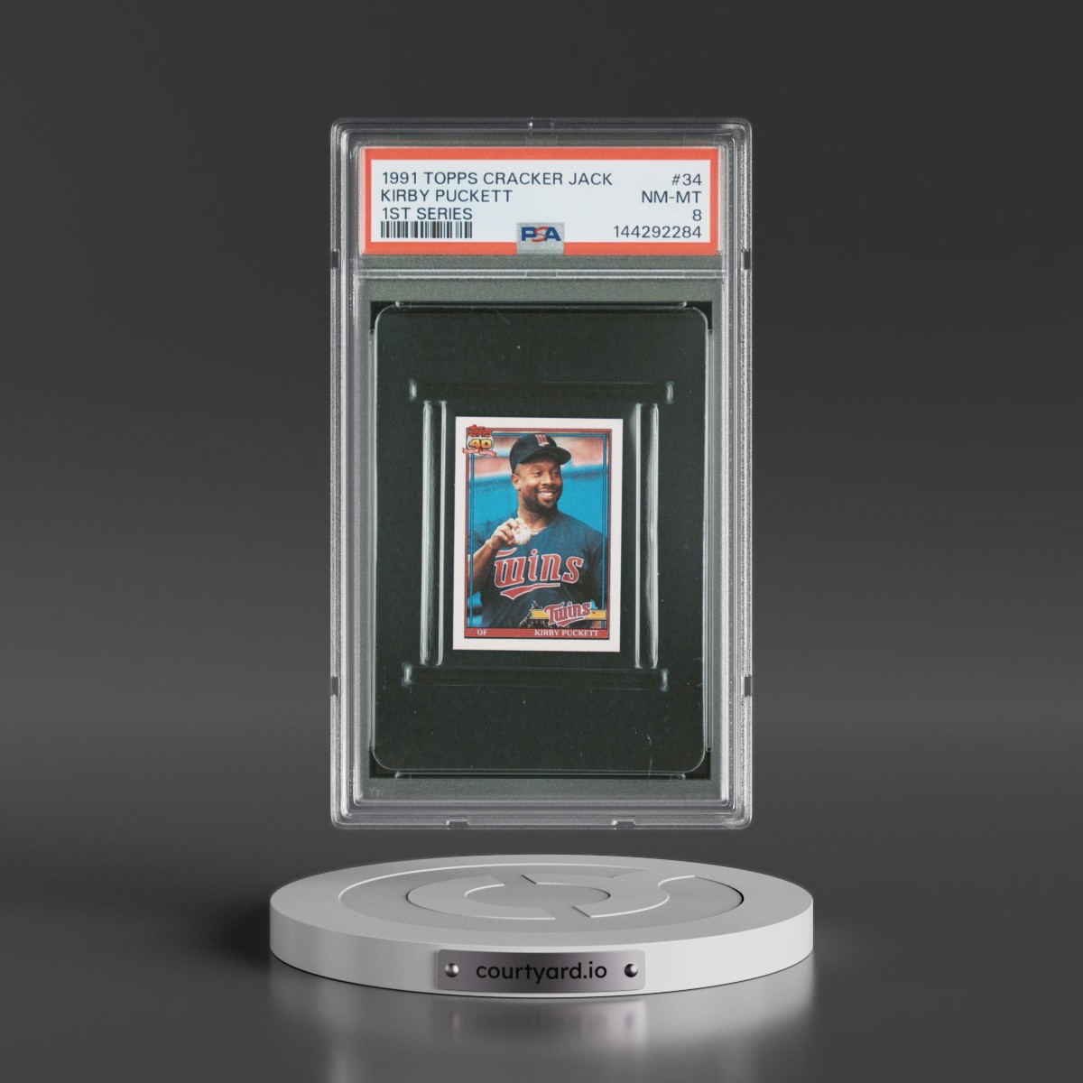 1991 Topps Cracker Jack Series 1 #34 Kirby Puckett (PSA 8 NM-MT)