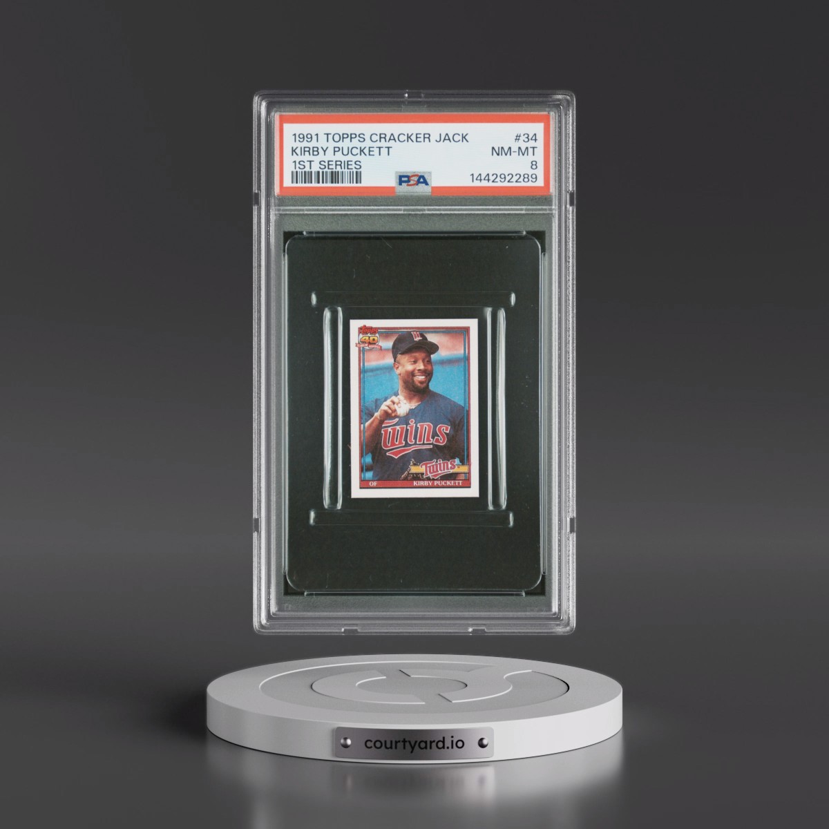 1991 Topps Cracker Jack Series 1 #34 Kirby Puckett (PSA 8 NM-MT)