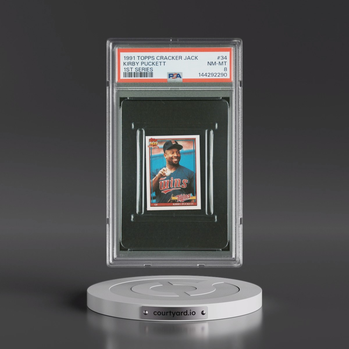 1991 Topps Cracker Jack Series 1 #34 Kirby Puckett (PSA 8 NM-MT)
