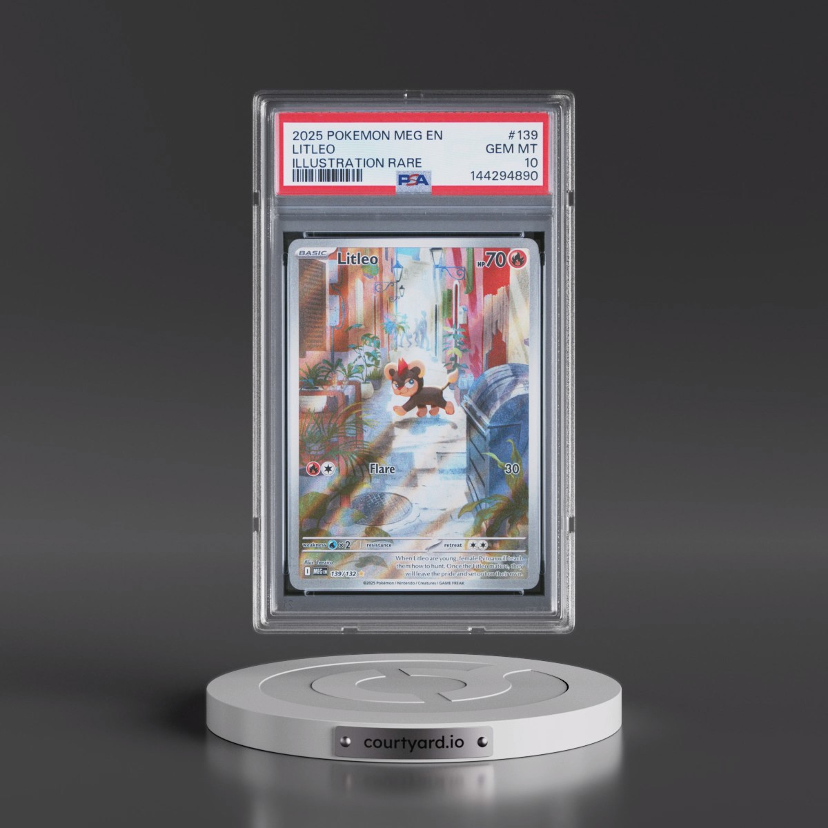 2025 Pokémon Meg EN-Mega Evolution #139 Litleo - Illustration Rare (PSA 10 GEM MINT)