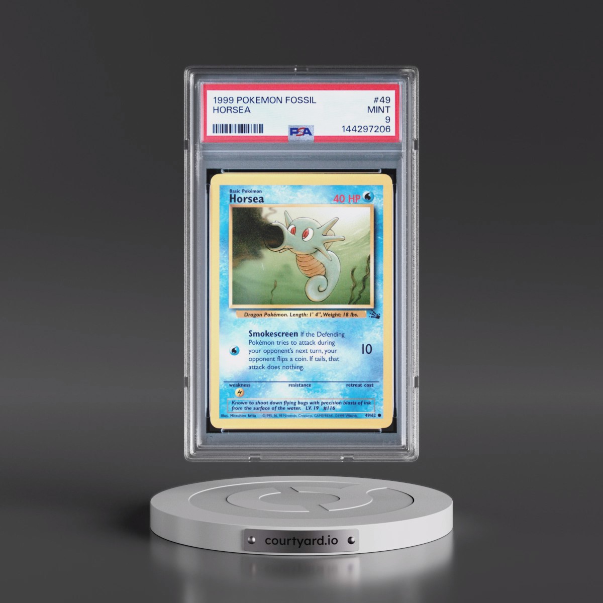 1999 Pokémon Fossil #49 Horsea (PSA 9 MINT)