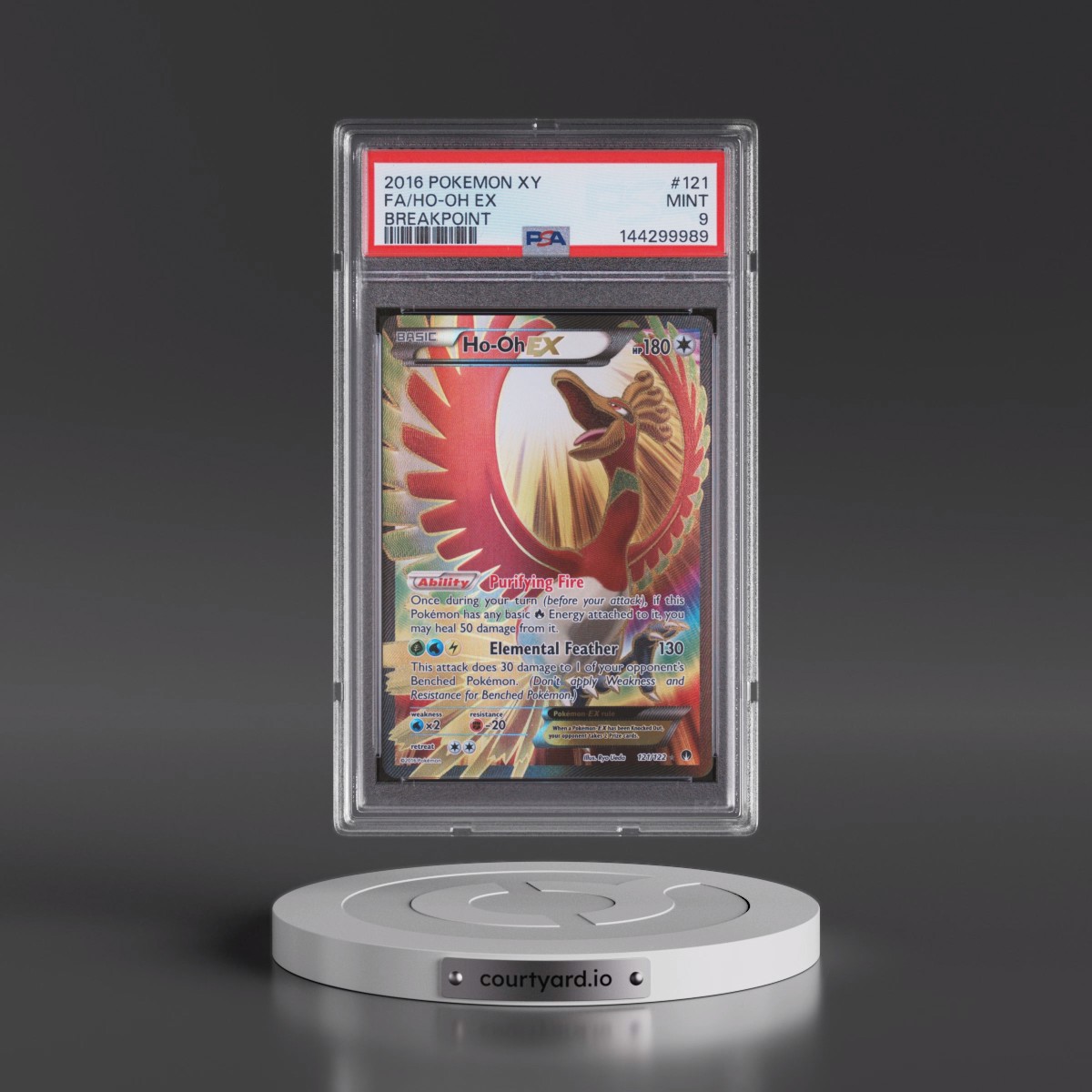 2016 Pokémon XY Breakpoint #121 HO-Oh EX - Holo Full Art (PSA 9 MINT)