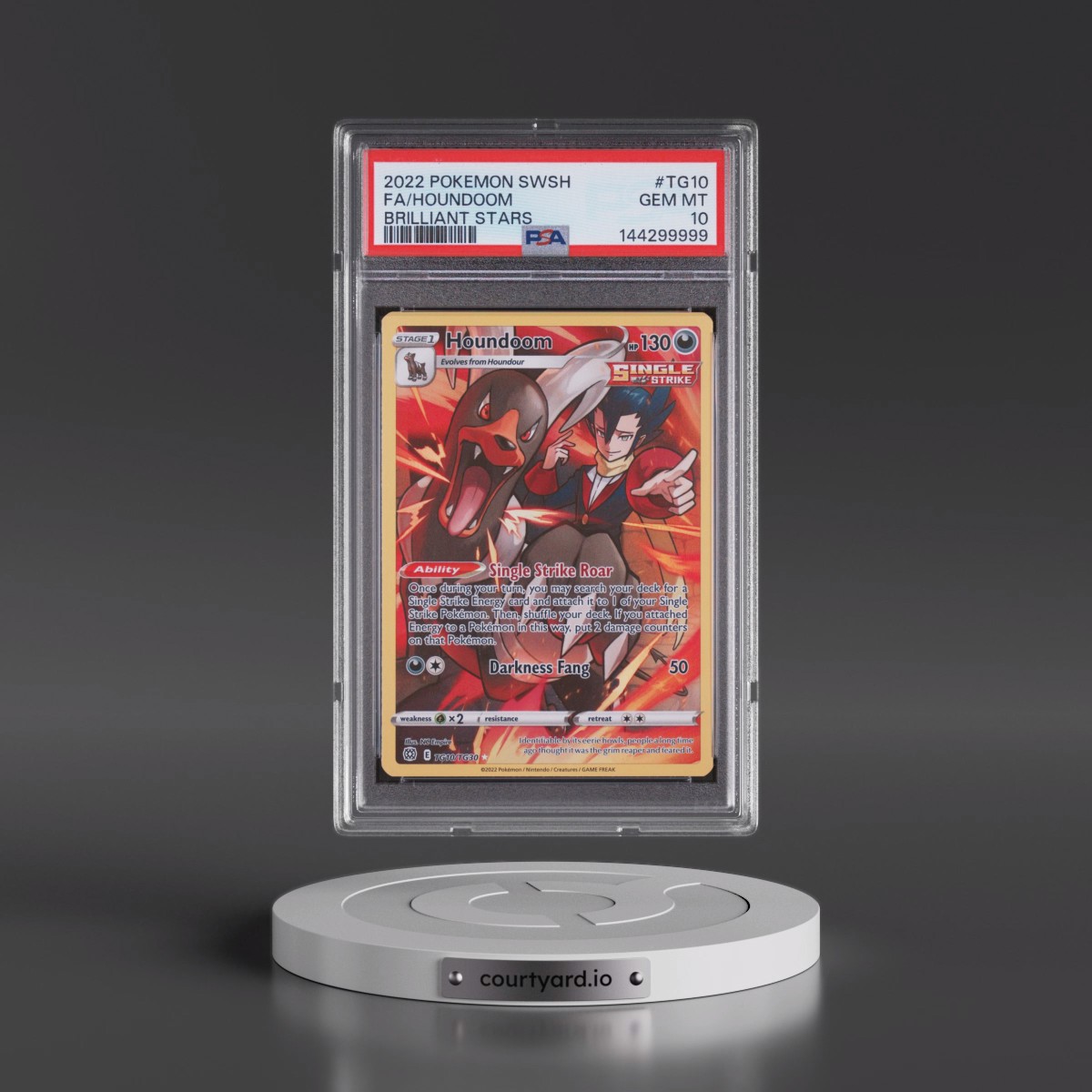 2022 Pokémon Sword & Shield Brilliant Stars #TG10 Houndoom - Full Art (PSA 10 GEM MINT)