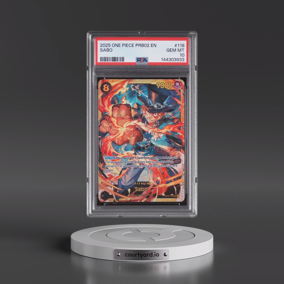 2025 One Piece PRB02-Premium Booster -One Piece Card the Best- Vol.2 #118 Sabo (PSA 10 GEM MINT)