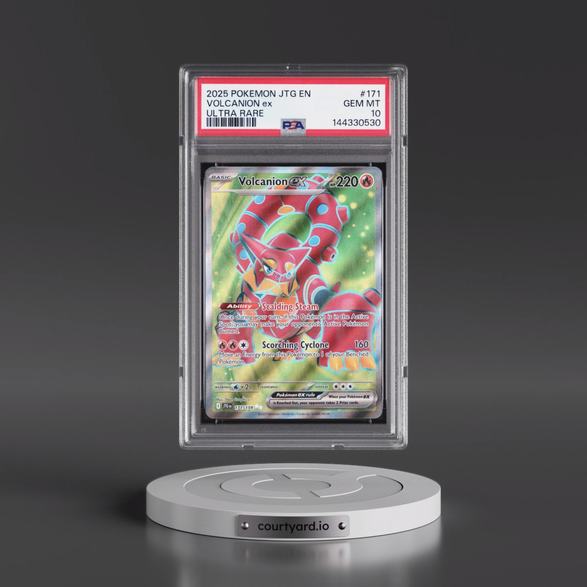 2025 Pokémon Jtg EN-Journey Together #171 Volcanion EX - Holo Ultra Rare (PSA 10 GEM MINT)