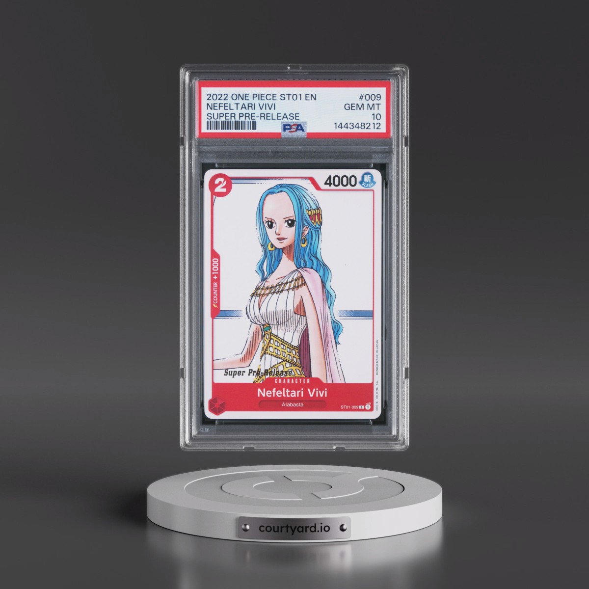 2022 One Piece Starter Deck ST01-Straw Hat Crew #009 Nefeltari Vivi - Super Pre-Release (PSA 10 GEM MINT)