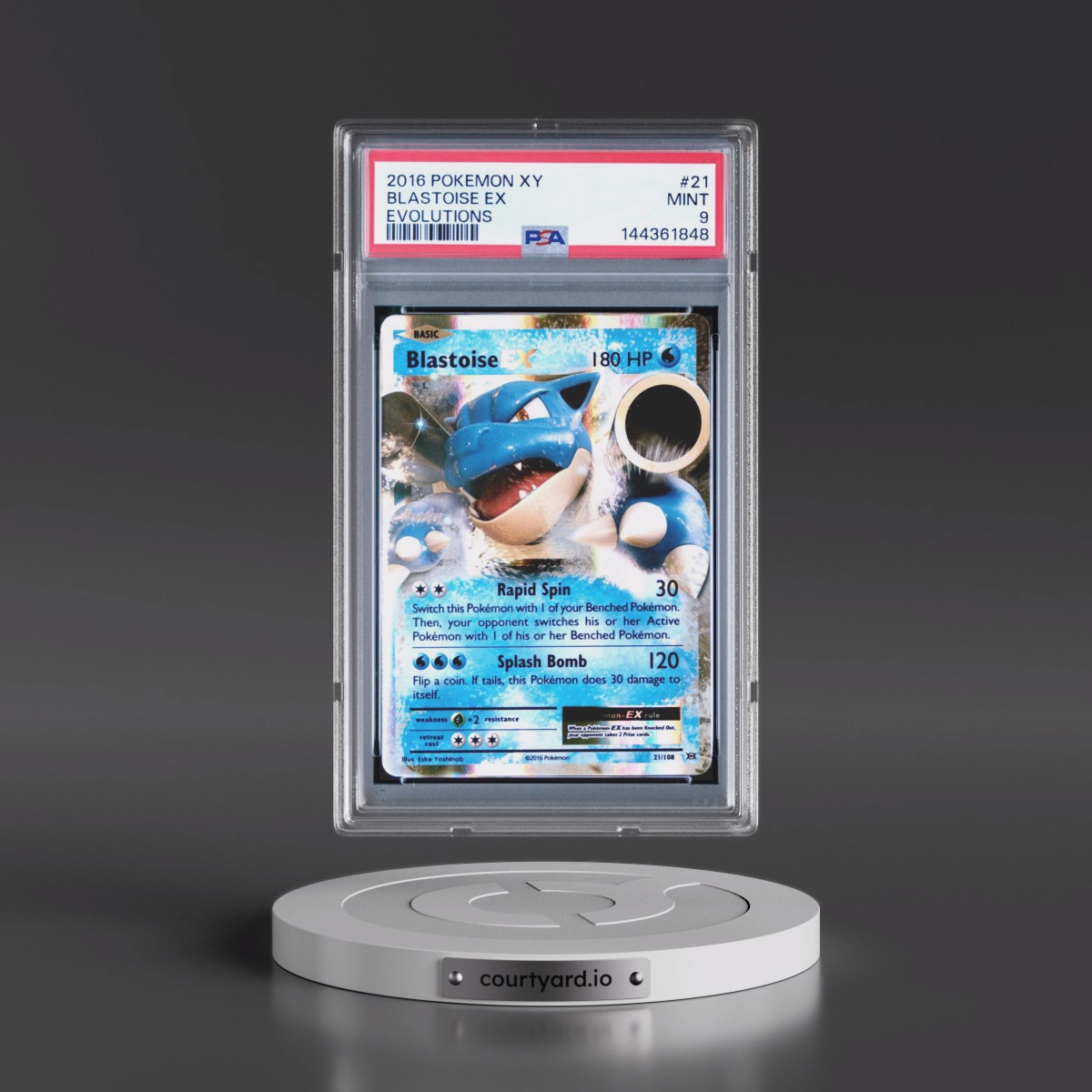 2016 Pokémon XY Evolutions #21 Blastoise EX - Holo (PSA 9 MINT)