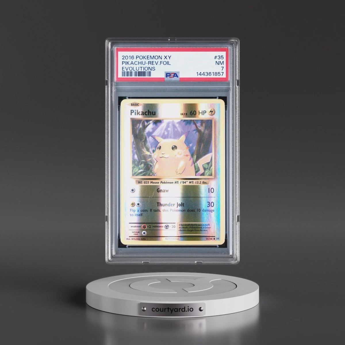 2016 Pokémon XY Evolutions #35 Pikachu - Reverse Foil (PSA 7 NM)