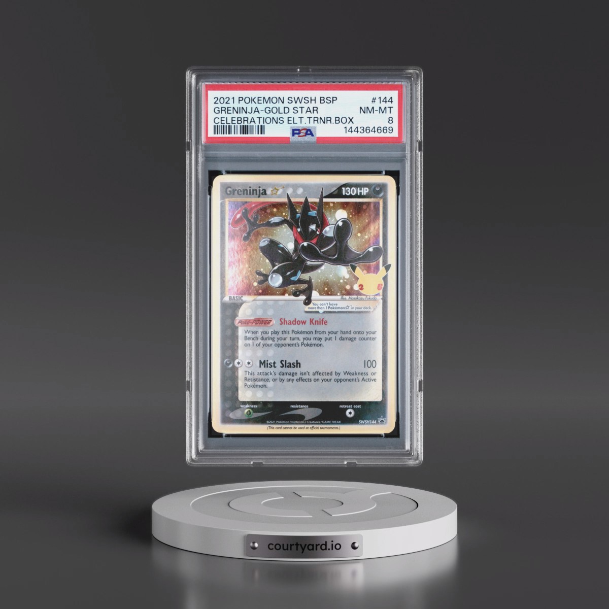 2021 Pokémon Swsh Black Star Promo #144 Greninja-Gold Star - Celebrations Elite Trainer Box (PSA 8 NM-MT)