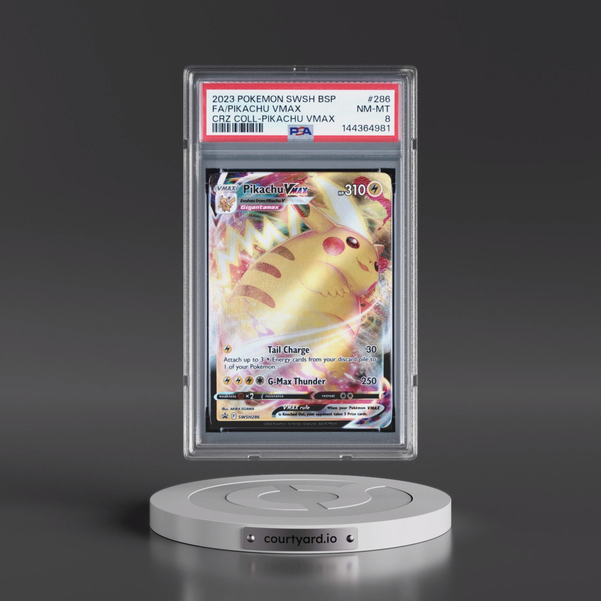 2023 Pokémon Swsh Black Star Promo #286 Pikachu Vmax - Full Art Crown Zenith Collections-Pikachu Vmax (PSA 8 NM-MT)