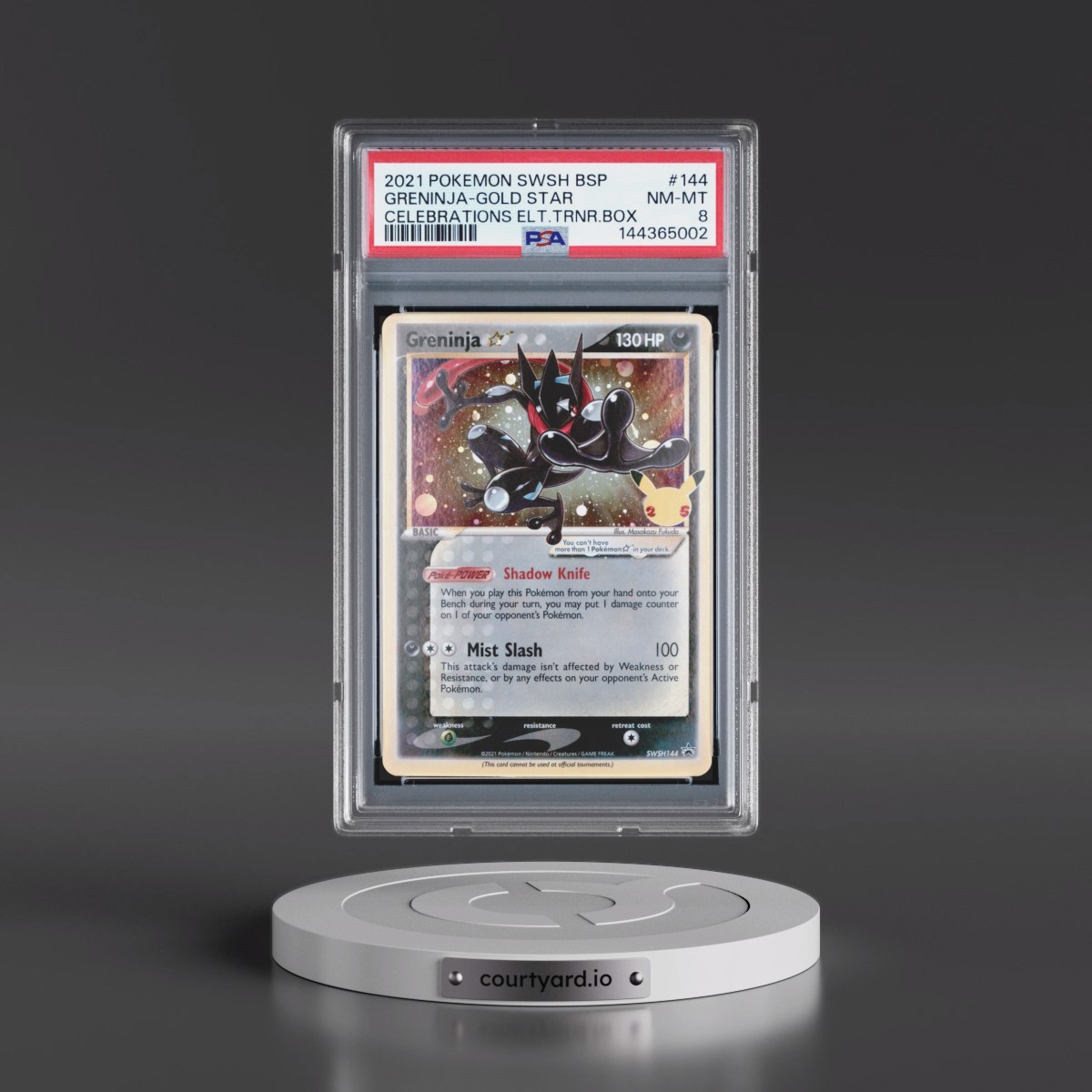 2021 Pokémon Swsh Black Star Promo #144 Greninja-Gold Star - Celebrations Elite Trainer Box (PSA 8 NM-MT)
