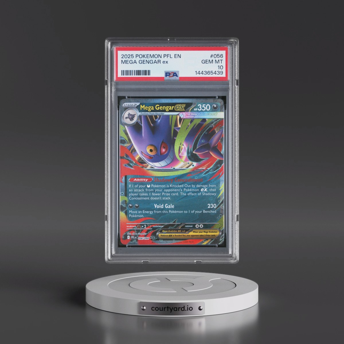 2025 Pokémon Pfl EN-Phantasmal Flames #056 Mega Gengar EX - Holo (PSA 10 GEM MINT)