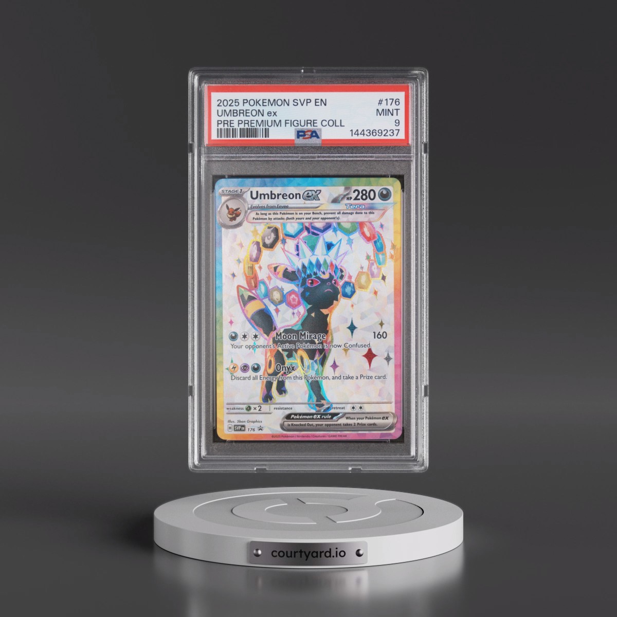 2025 Pokémon Svp EN-SV Black Star Promo #176 Umbreon EX - Holo Prismatic Evolutions Premium Figure Collection (PSA 9 MINT)