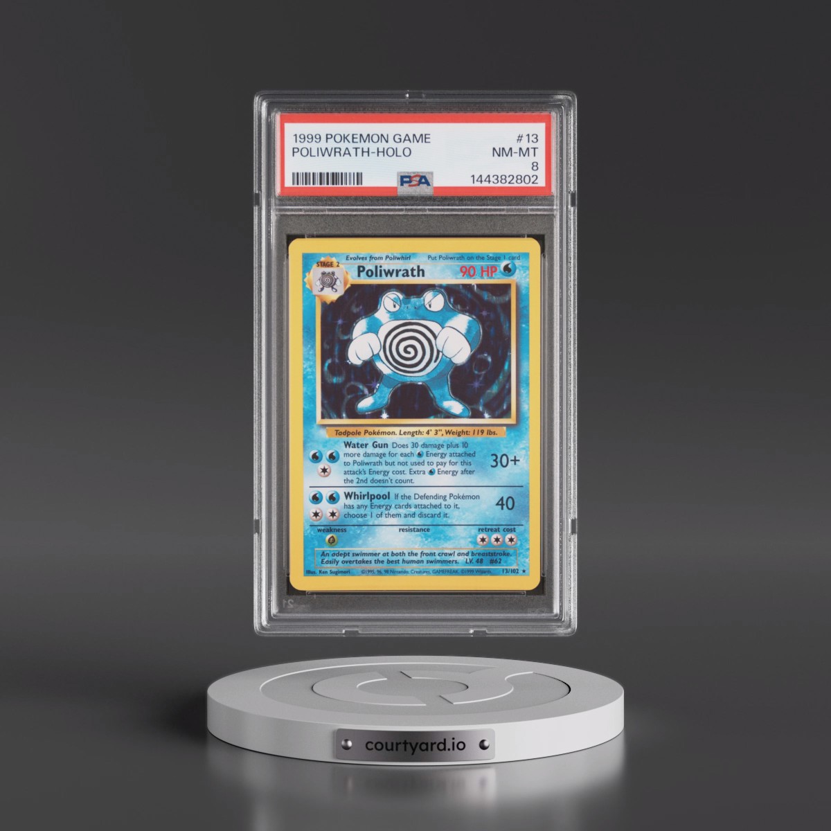 1999 Pokémon Game #13 Poliwrath - Holo (PSA 8 NM-MT)