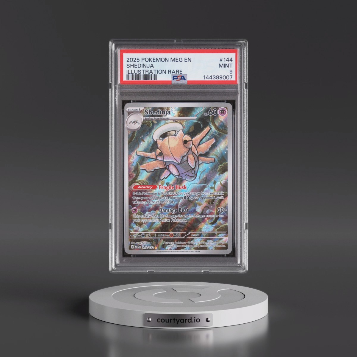 2025 Pokémon Meg EN-Mega Evolution #144 Shedinja - Illustration Rare (PSA 9 MINT)
