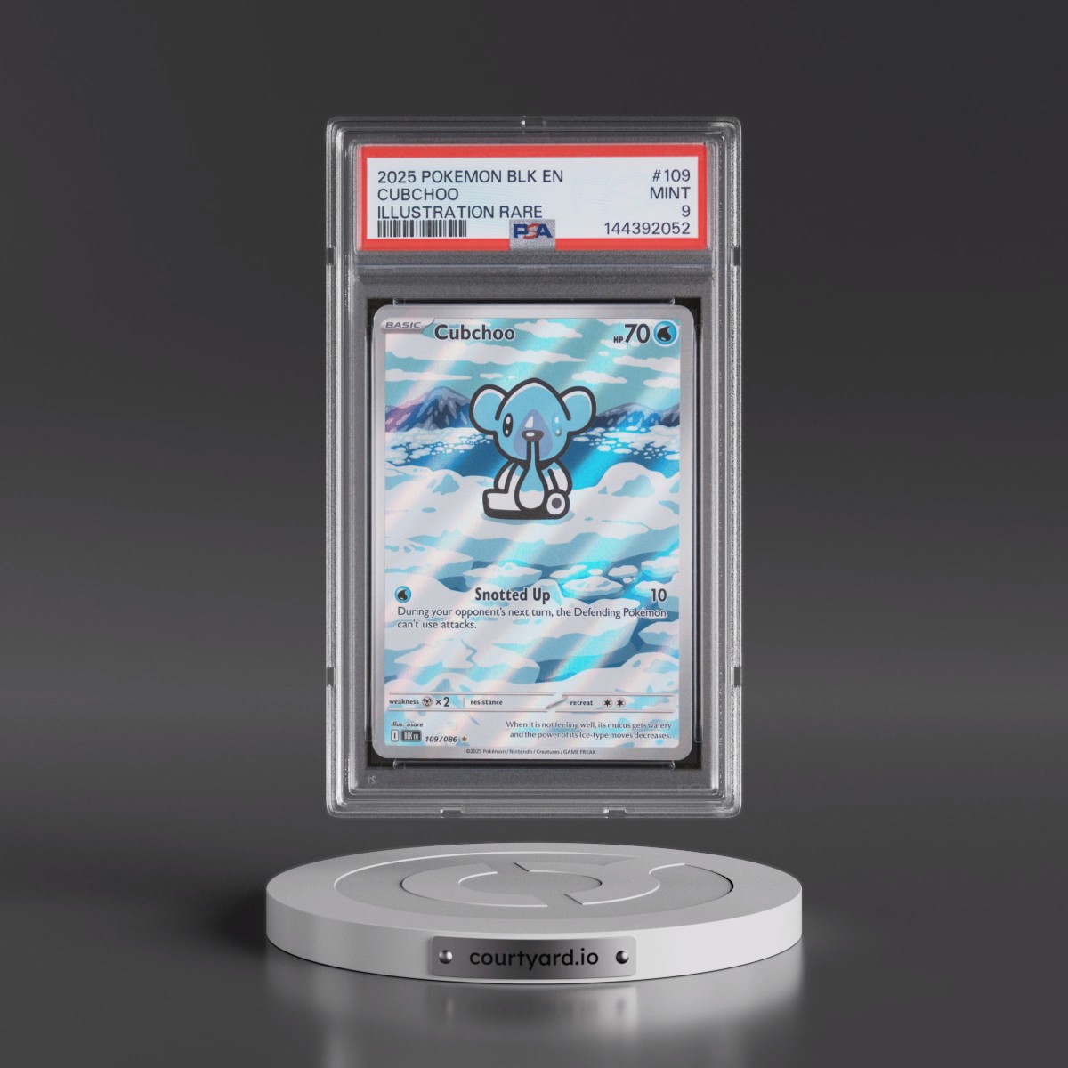 2025 Pokémon Blk EN-Black Bolt #109 Cubchoo - Illustration Rare (PSA 9 MINT)