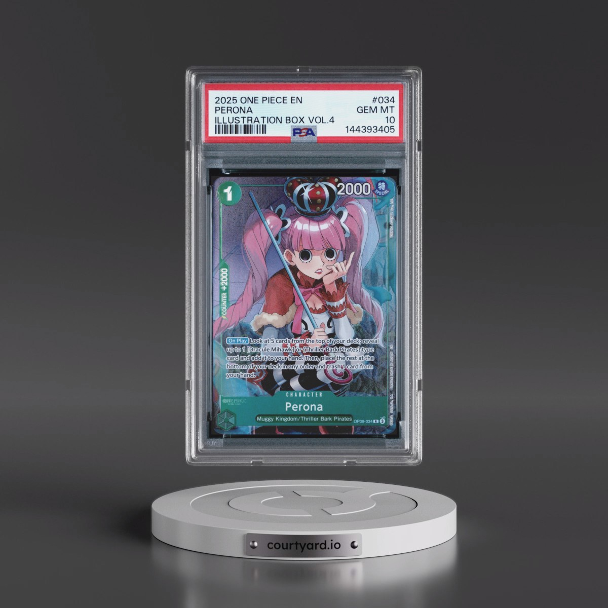 2025 One Piece Promos #034 Perona - Illustration Box Vol.4 (PSA 10 GEM MINT)