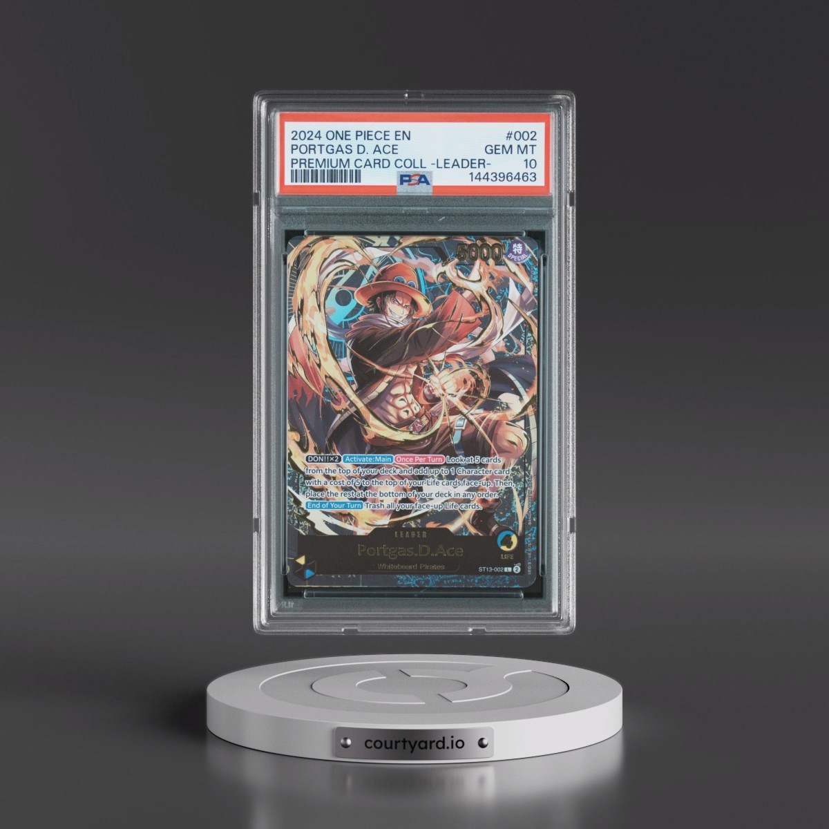 2024 One Piece Premium Card Collection -Leader Collection #002 Portgas D. Ace (PSA 10 GEM MINT)