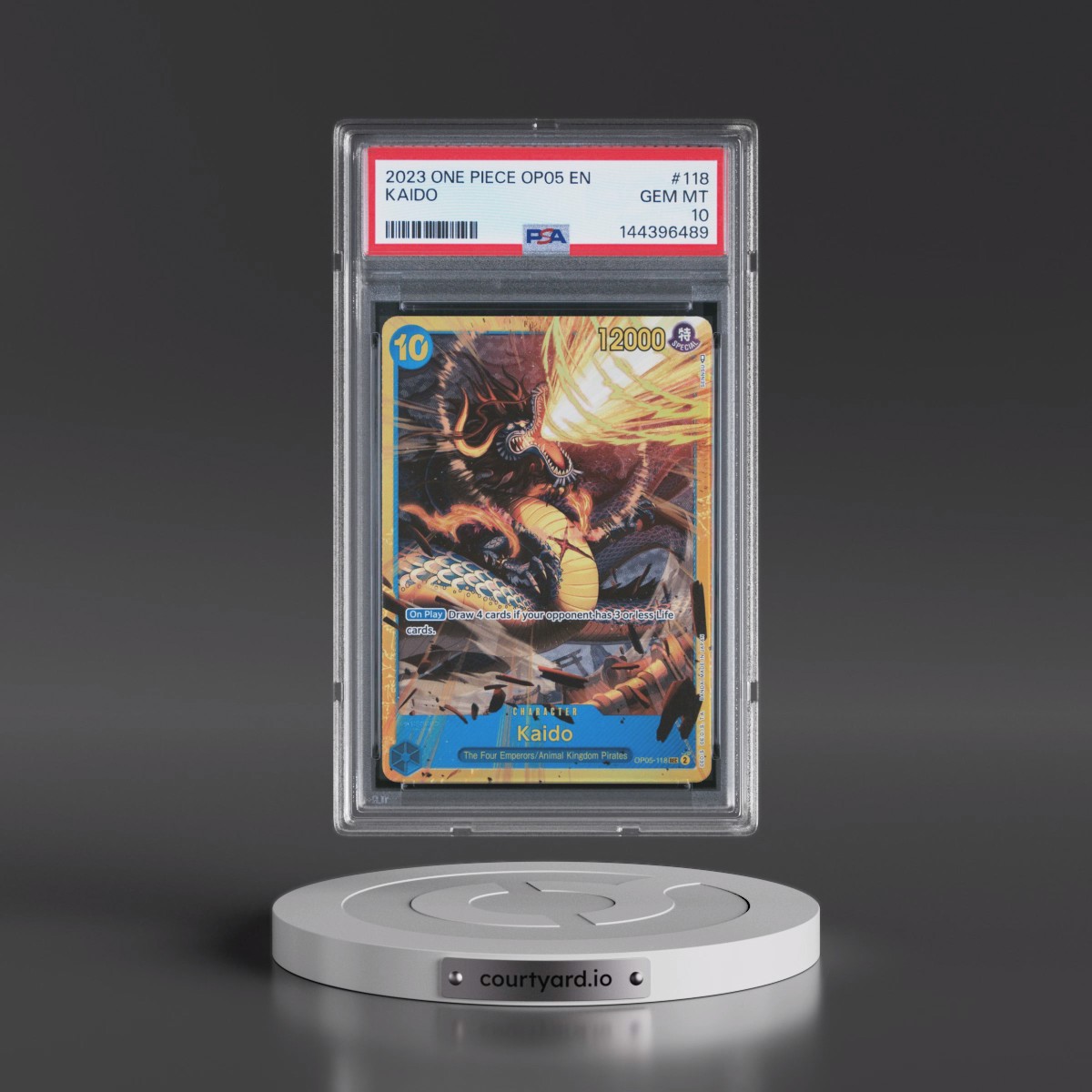 2023 One Piece OP05-Awakening of the New Era #118 Kaido (PSA 10 GEM MINT)