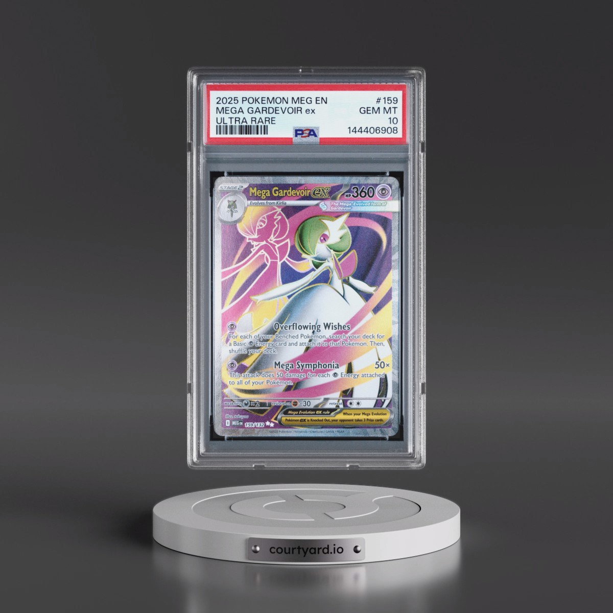 2025 Pokémon Meg EN-Mega Evolution #159 Mega Gardevoir EX - Holo Ultra Rare (PSA 10 GEM MINT)