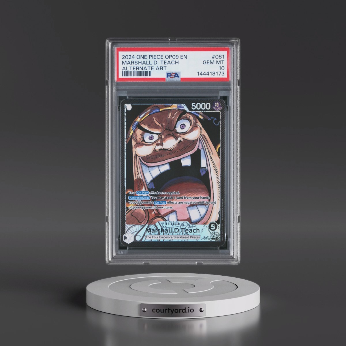 2024 One Piece OP09-Emperors in the New World #081 Marshall D. Teach - Alternate Art (PSA 10 GEM MINT)