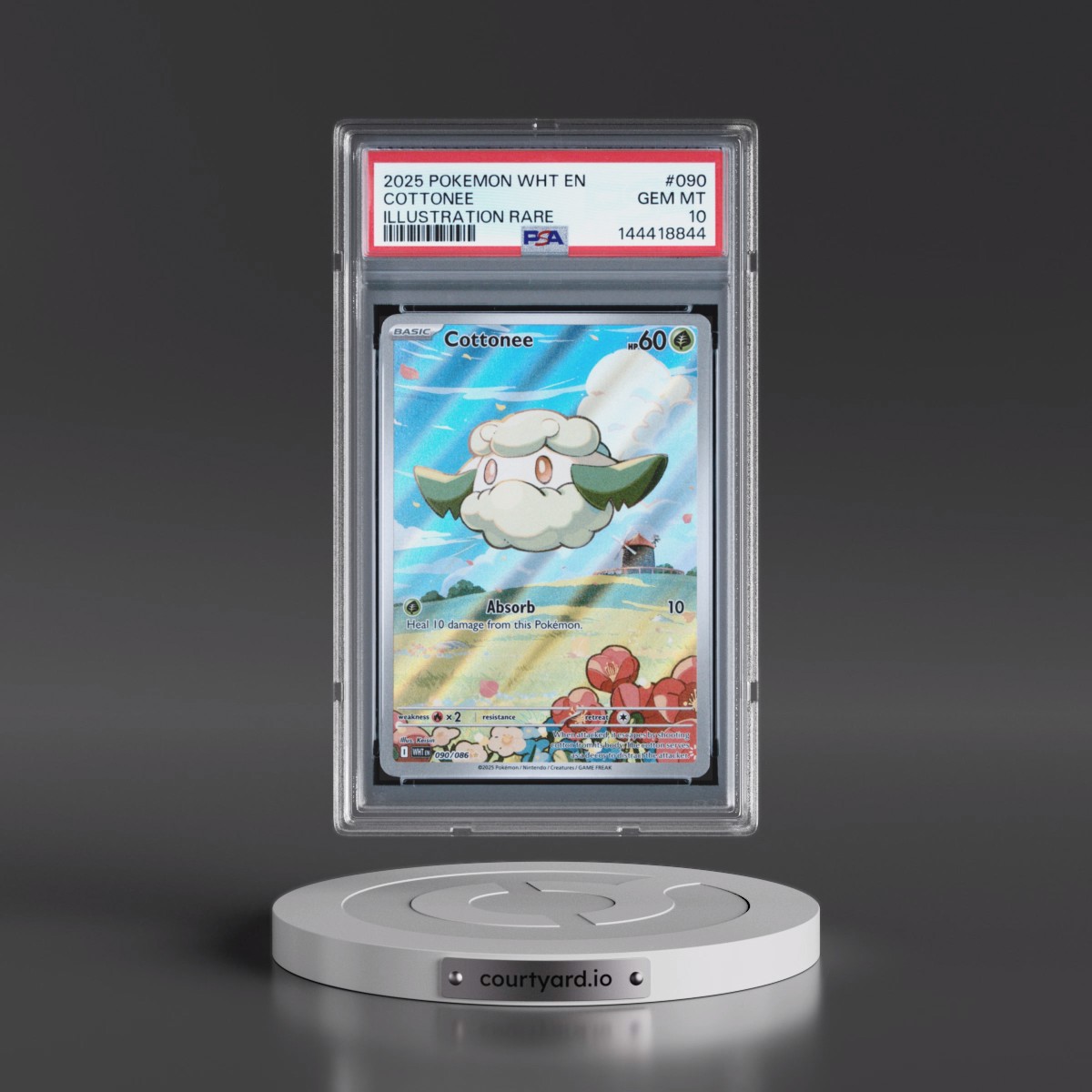 2025 Pokémon Wht EN-White Flare #090 Cottonee - Illustration Rare (PSA 10 GEM MINT)