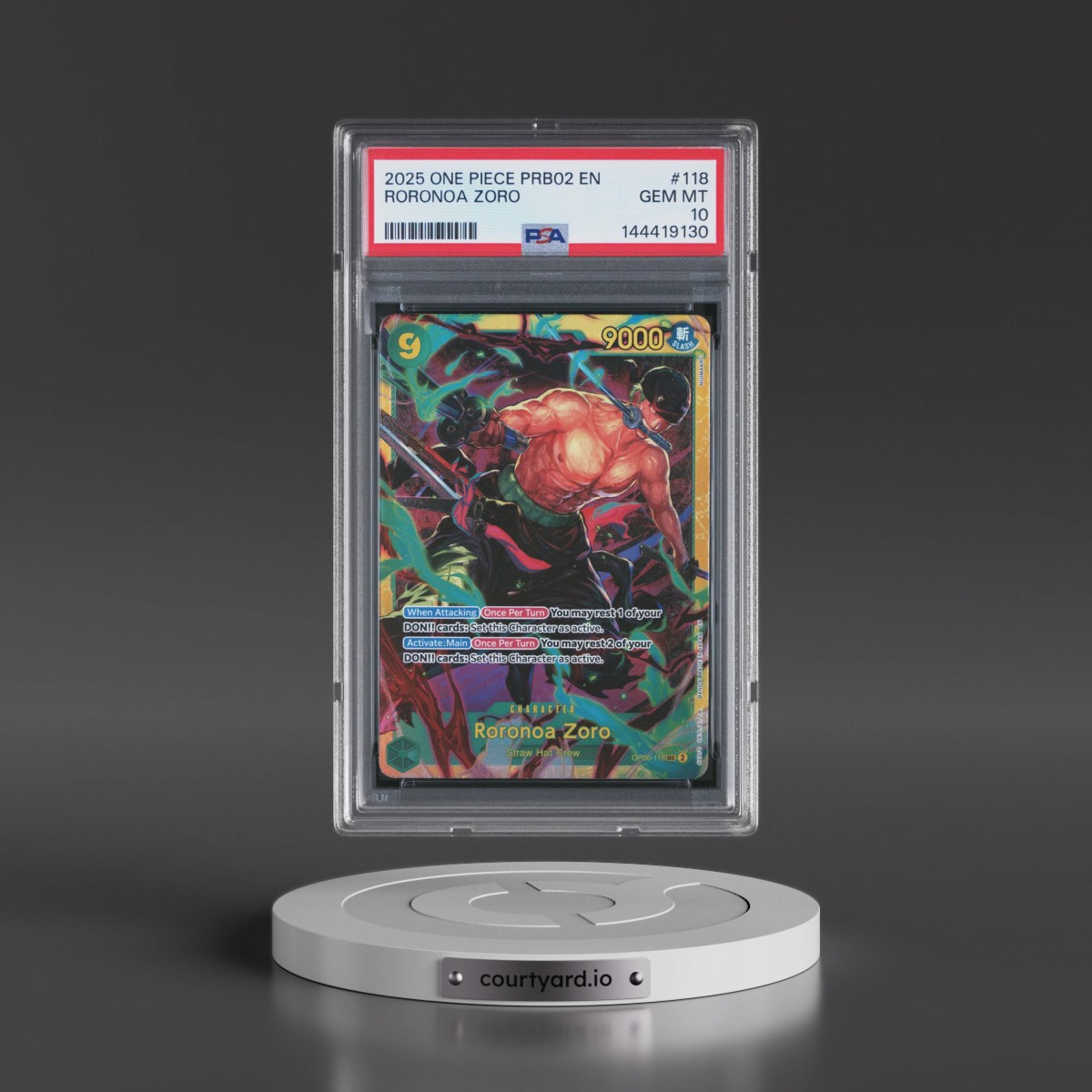 2025 One Piece PRB02-Premium Booster -One Piece Card the Best- Vol.2 #118 Roronoa Zoro (PSA 10 GEM MINT)