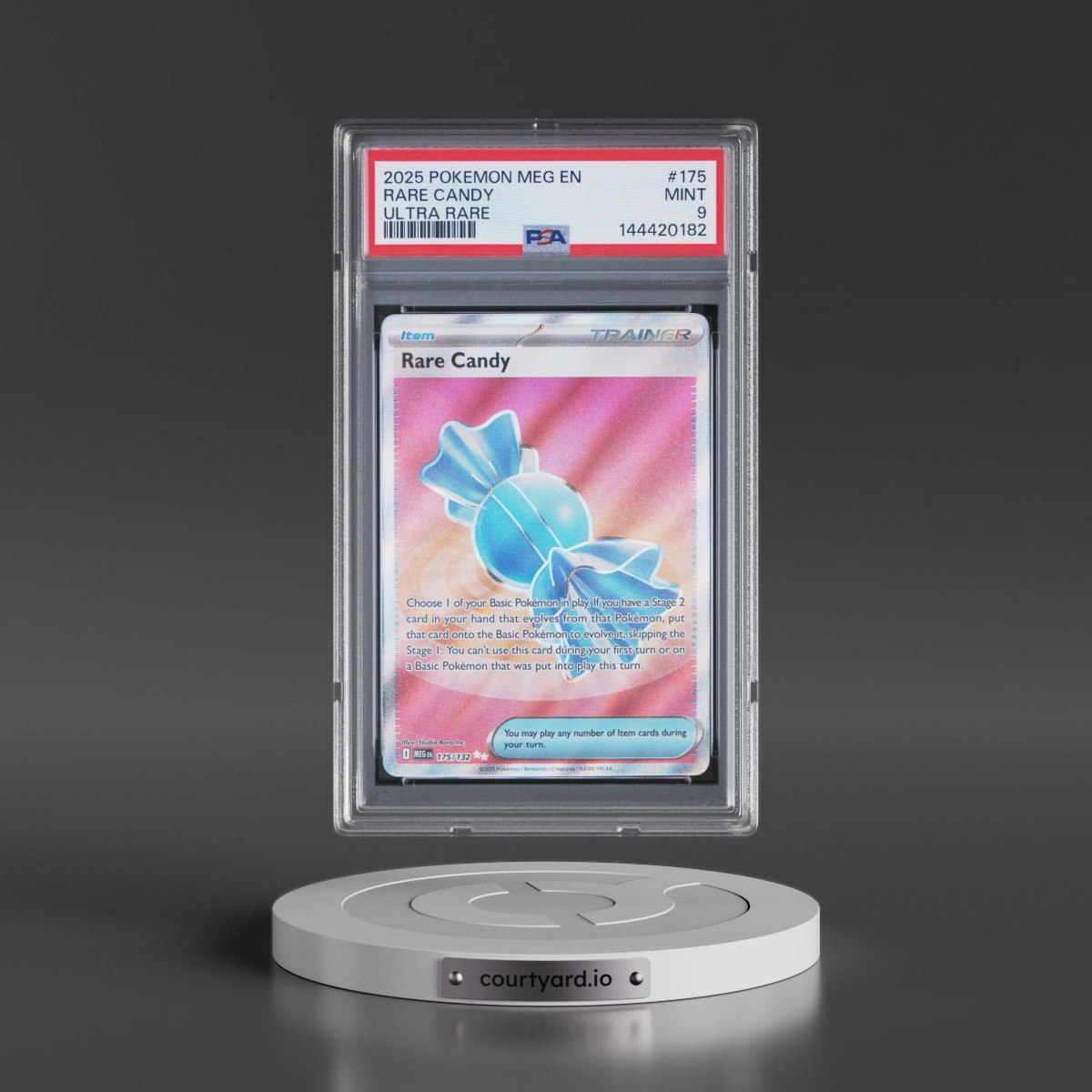 2025 Pokémon Meg EN-Mega Evolution #175 Rare Candy - Ultra Rare (PSA 9 MINT)