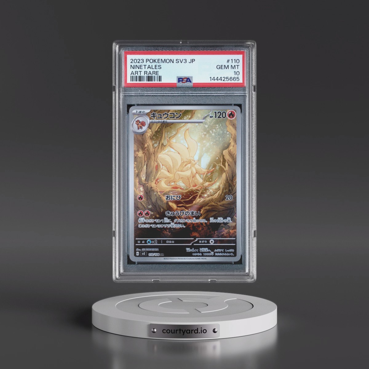 2023 Pokémon SV3-Ruler of the Black Flame #110 Ninetales - Art Rare (PSA 10 GEM MINT)