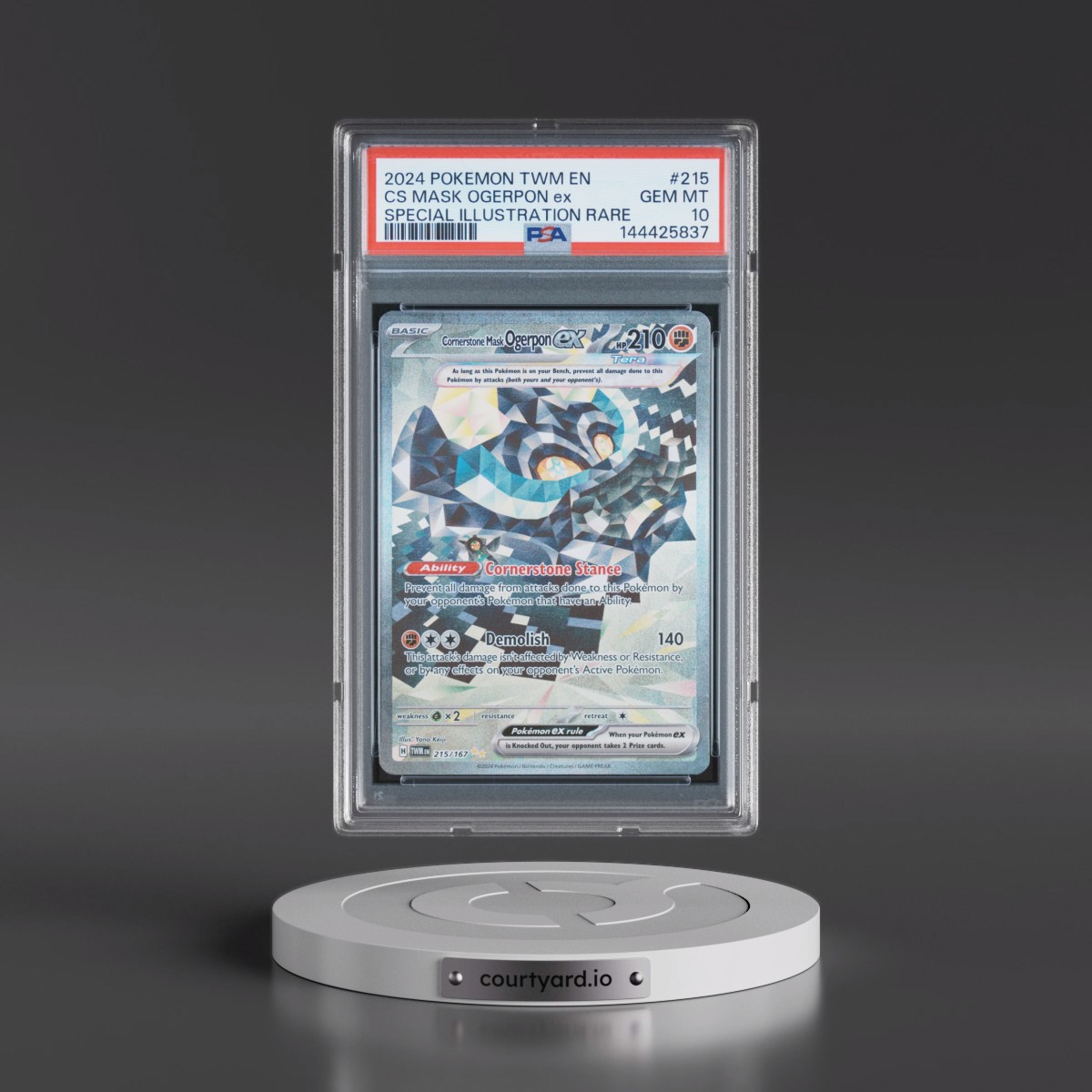 2024 Pokémon Twm EN-Twilight Masquerade #215 Cornerstone Mask Ogerpon EX - Holo Special Illustration Rare (PSA 10 GEM MINT)