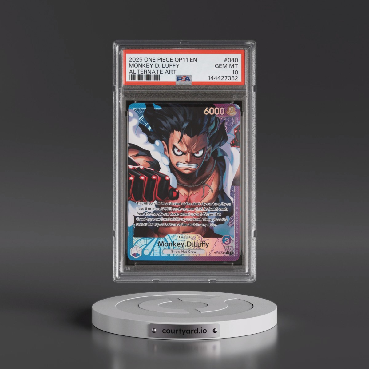 2025 One Piece OP11-A Fist of Divine Speed #040 Monkey D. Luffy - Alternate Art (PSA 10 GEM MINT)