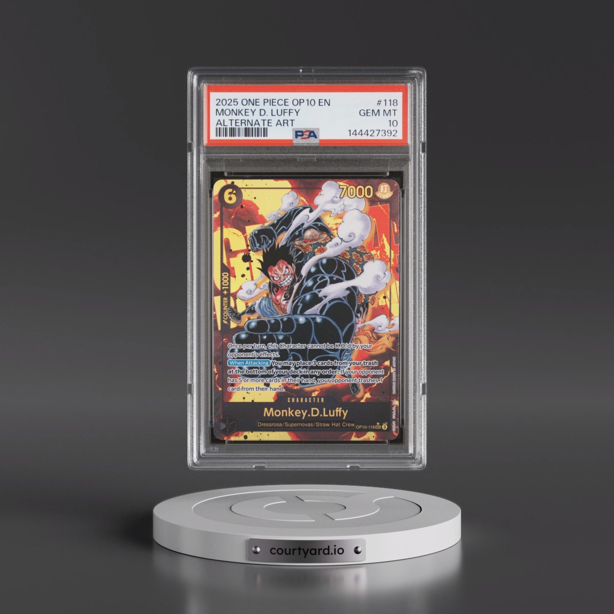 2025 One Piece OP10-Royal Blood #118 Monkey D. Luffy - Alternate Art (PSA 10 GEM MINT)
