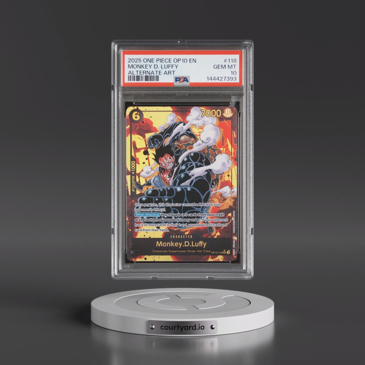 2025 One Piece OP10-Royal Blood #118 Monkey D. Luffy - Alternate Art (PSA 10 GEM MINT)