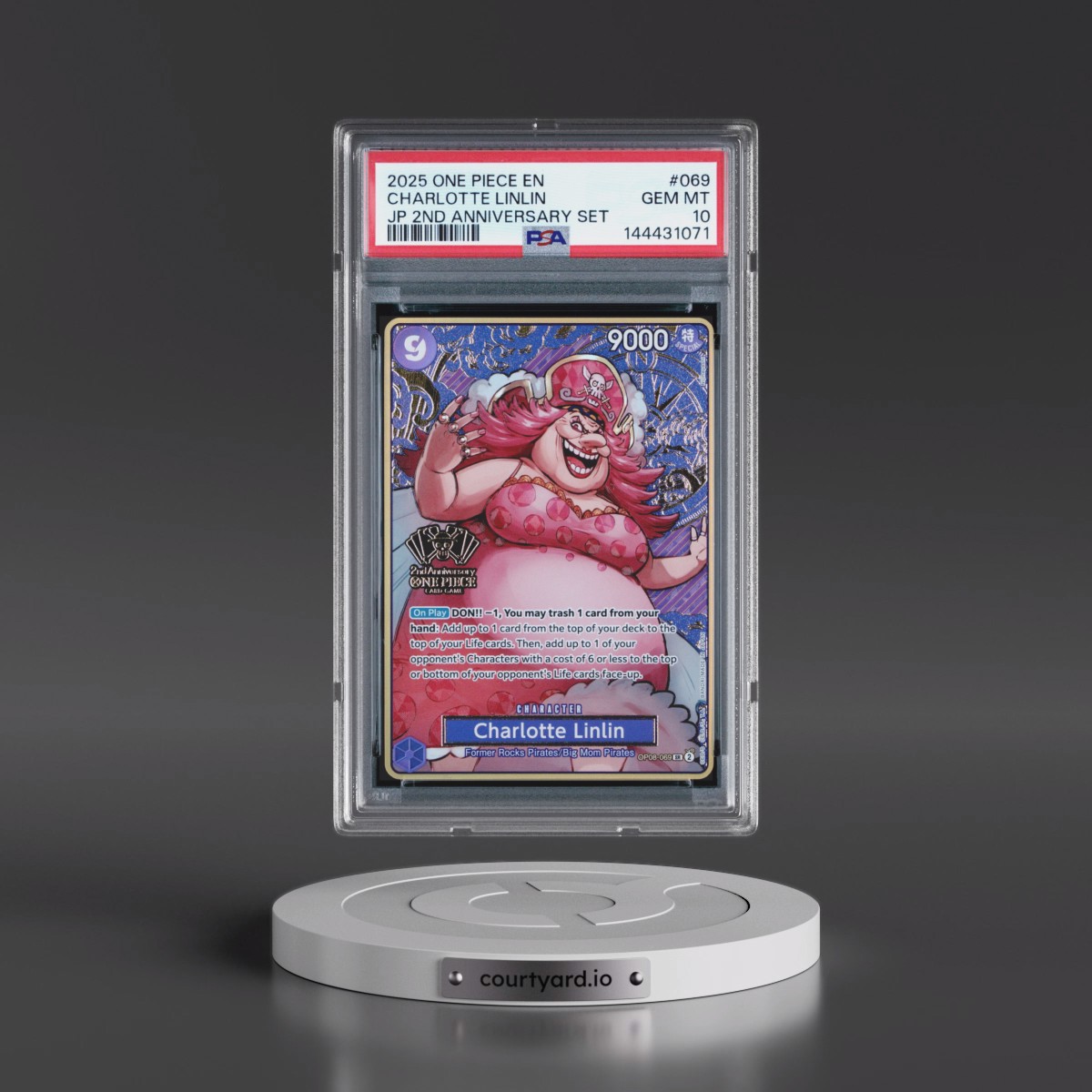 2025 One Piece Japanese 2nd Anniversary Set #069 Charlotte Linlin (PSA 10 GEM MINT)