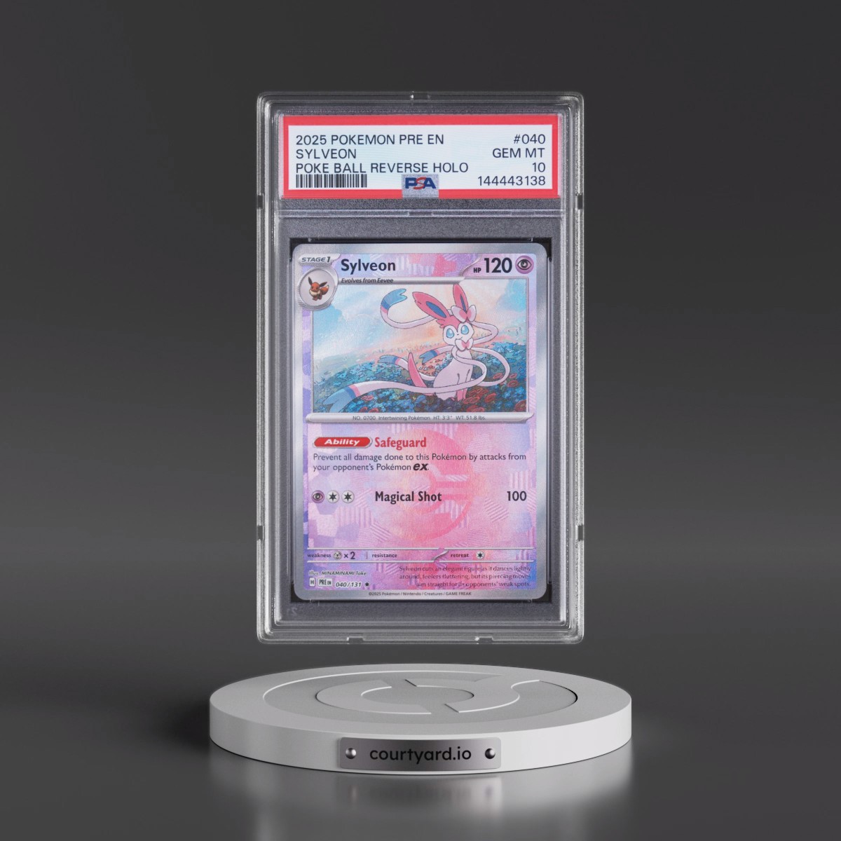 2025 Pokémon Pre EN-Prismatic Evolutions #040 Sylveon - Reverse Holo Poke Ball (PSA 10 GEM MINT)