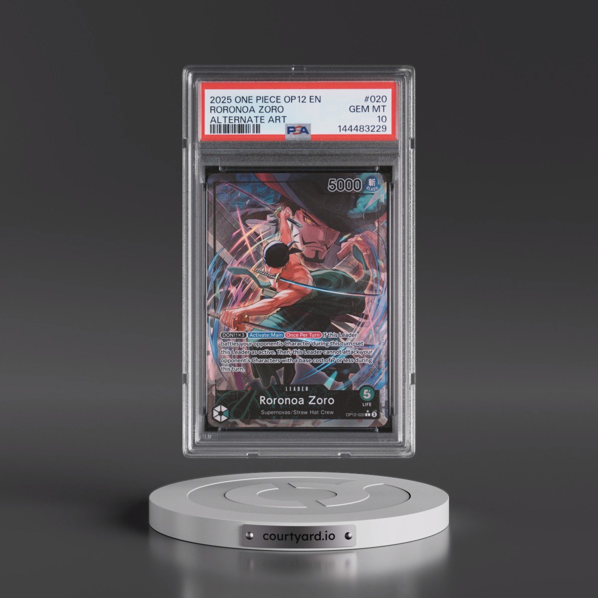 2025 One Piece OP12-Legacy of the Master #020 Roronoa Zoro - Alternate Art (PSA 10 GEM MINT)
