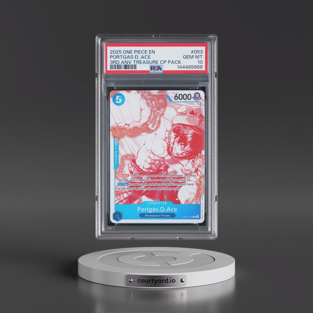2025 One Piece 3rd Anniversary! One Piece Card Treasure Campaign Pack #053 Portgas D. Ace (PSA 10 GEM MINT)