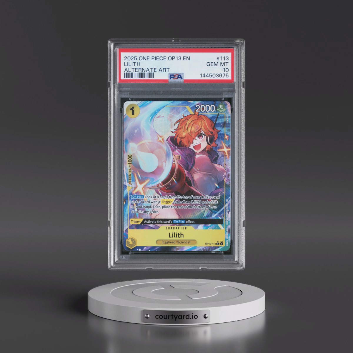 2025 One Piece OP13-Carrying on His Will #113 Lilith - Alternate Art (PSA 10 GEM MINT)