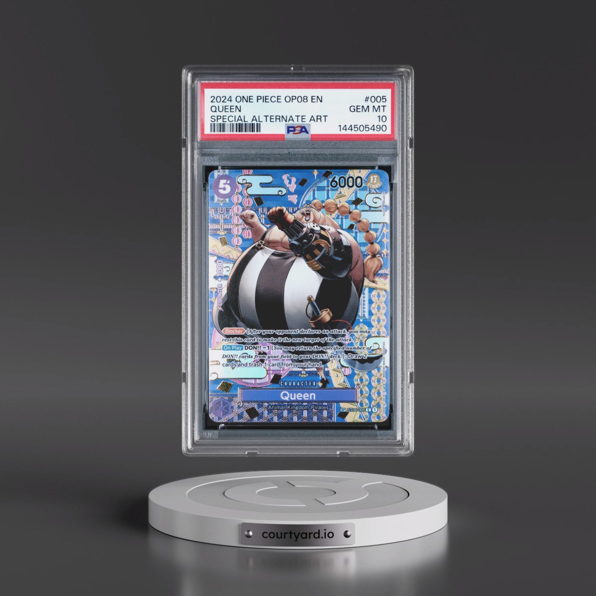2024 One Piece OP08-Two Legends #005 Queen - Special Alternate Art (PSA 10 GEM MINT)