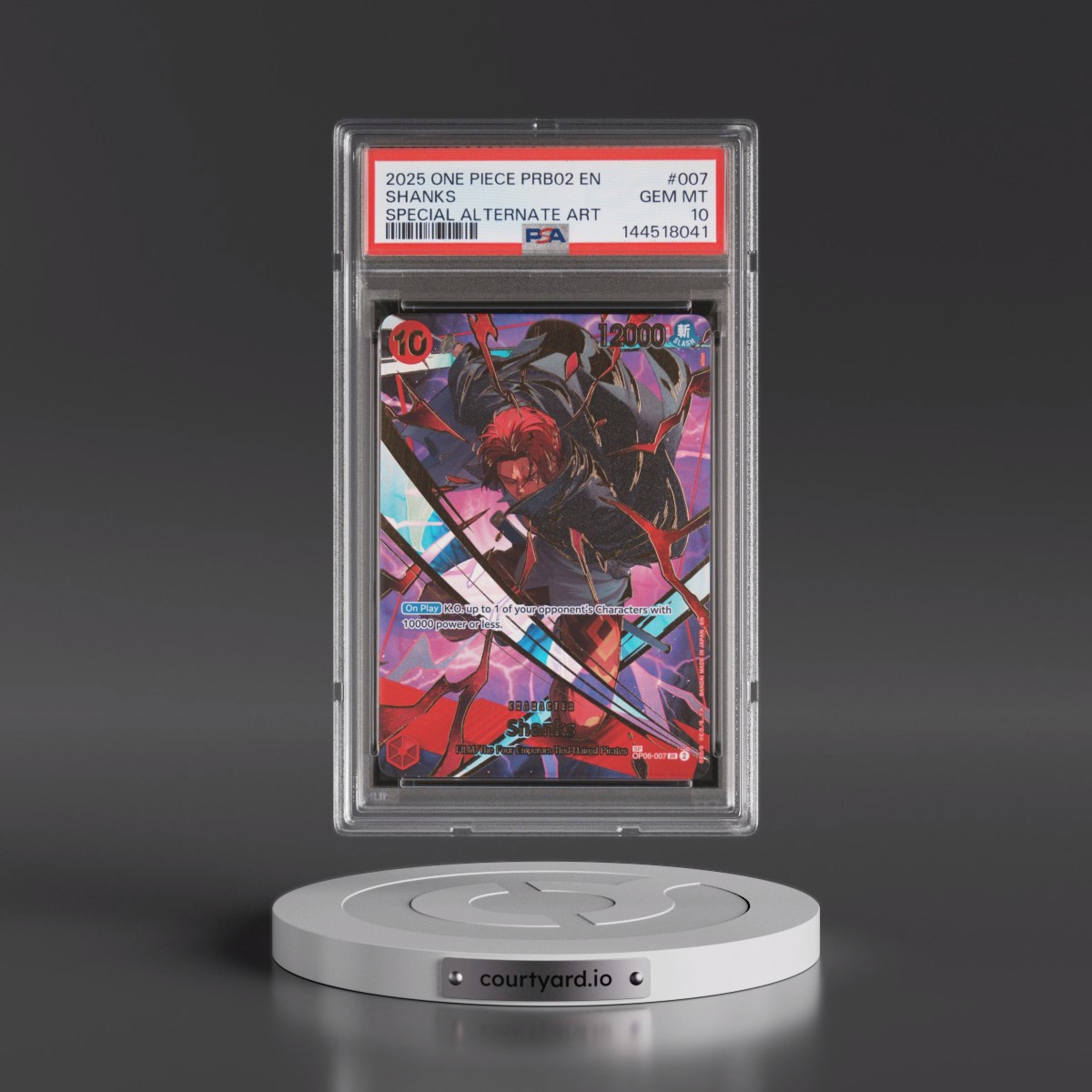 2025 One Piece PRB02-Premium Booster -One Piece Card the Best- Vol.2 #007 Shanks - Special Alternate Art (PSA 10 GEM MINT)