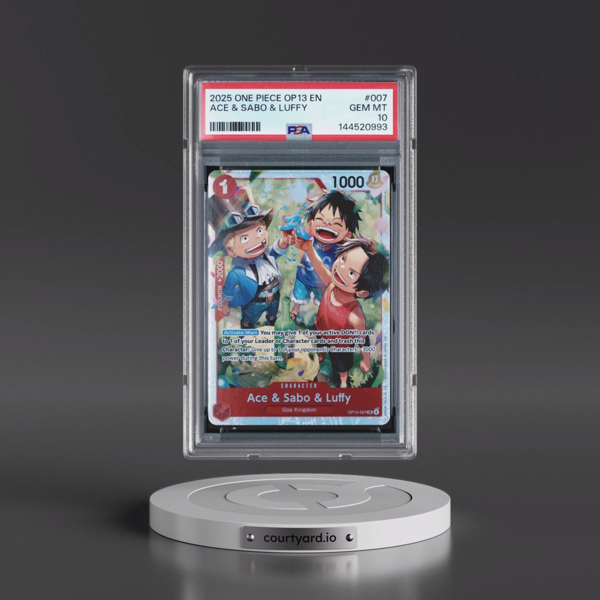 2025 One Piece OP13-Carrying on His Will #007 Ace & Sabo & Luffy (PSA 10 GEM MINT)