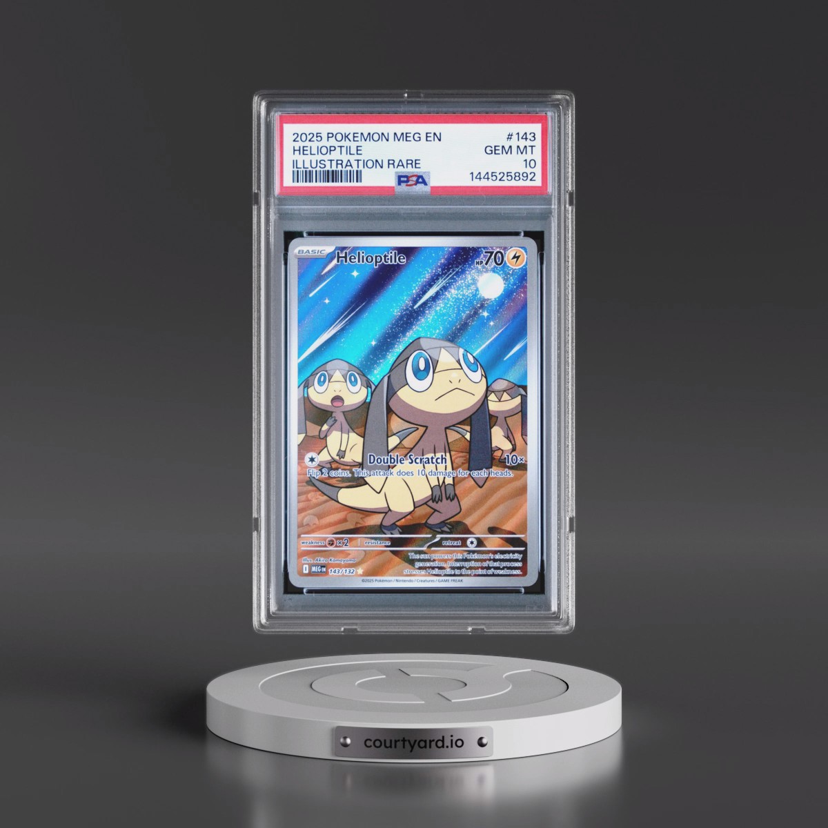 2025 Pokémon Meg EN-Mega Evolution #143 Helioptile - Illustration Rare (PSA 10 GEM MINT)