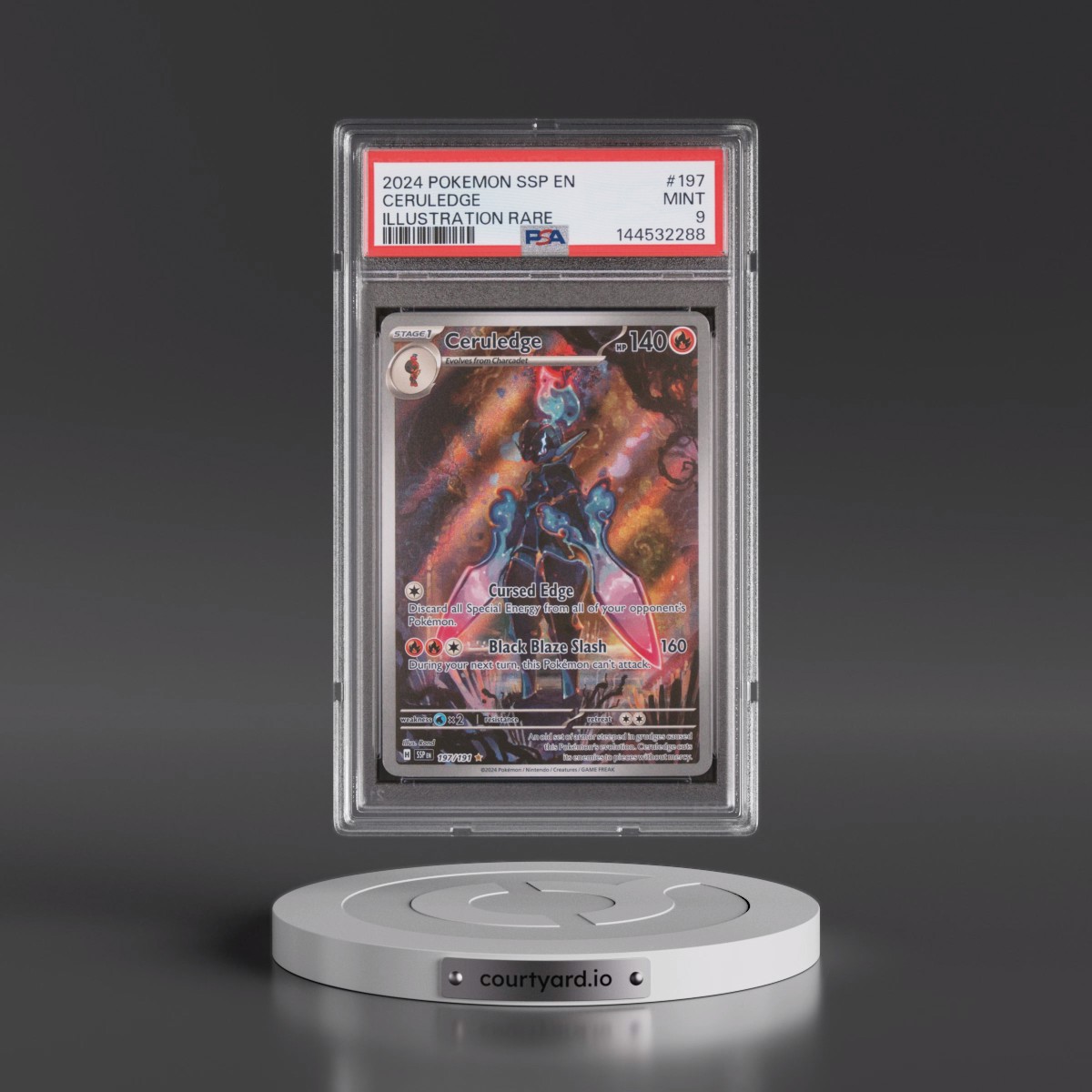 2024 Pokémon Ssp EN-Surging Sparks #197 Ceruledge - Illustration Rare (PSA 9 MINT)
