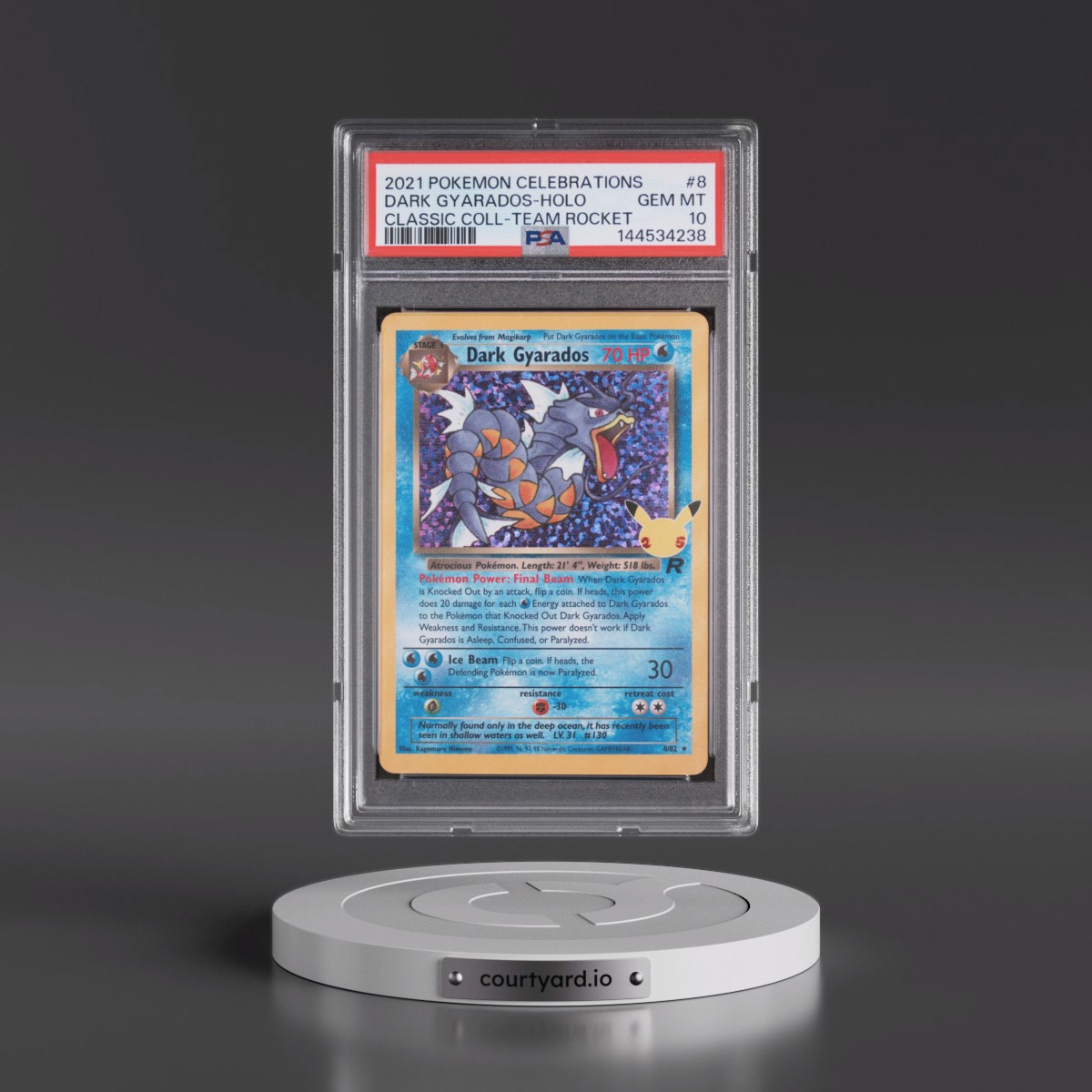 2021 Pokémon Celebrations Classic Collection #8 Dark Gyarados - Holo (PSA 10 GEM MINT)