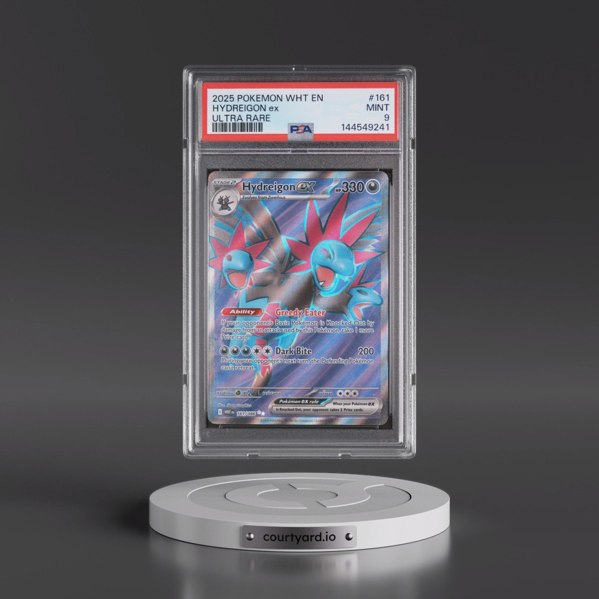 2025 Pokémon Wht EN-White Flare #161 Hydreigon EX - Holo Ultra Rare (PSA 9 MINT)