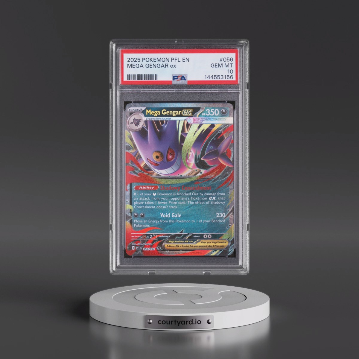 2025 Pokémon Pfl EN-Phantasmal Flames #056 Mega Gengar EX - Holo (PSA 10 GEM MINT)