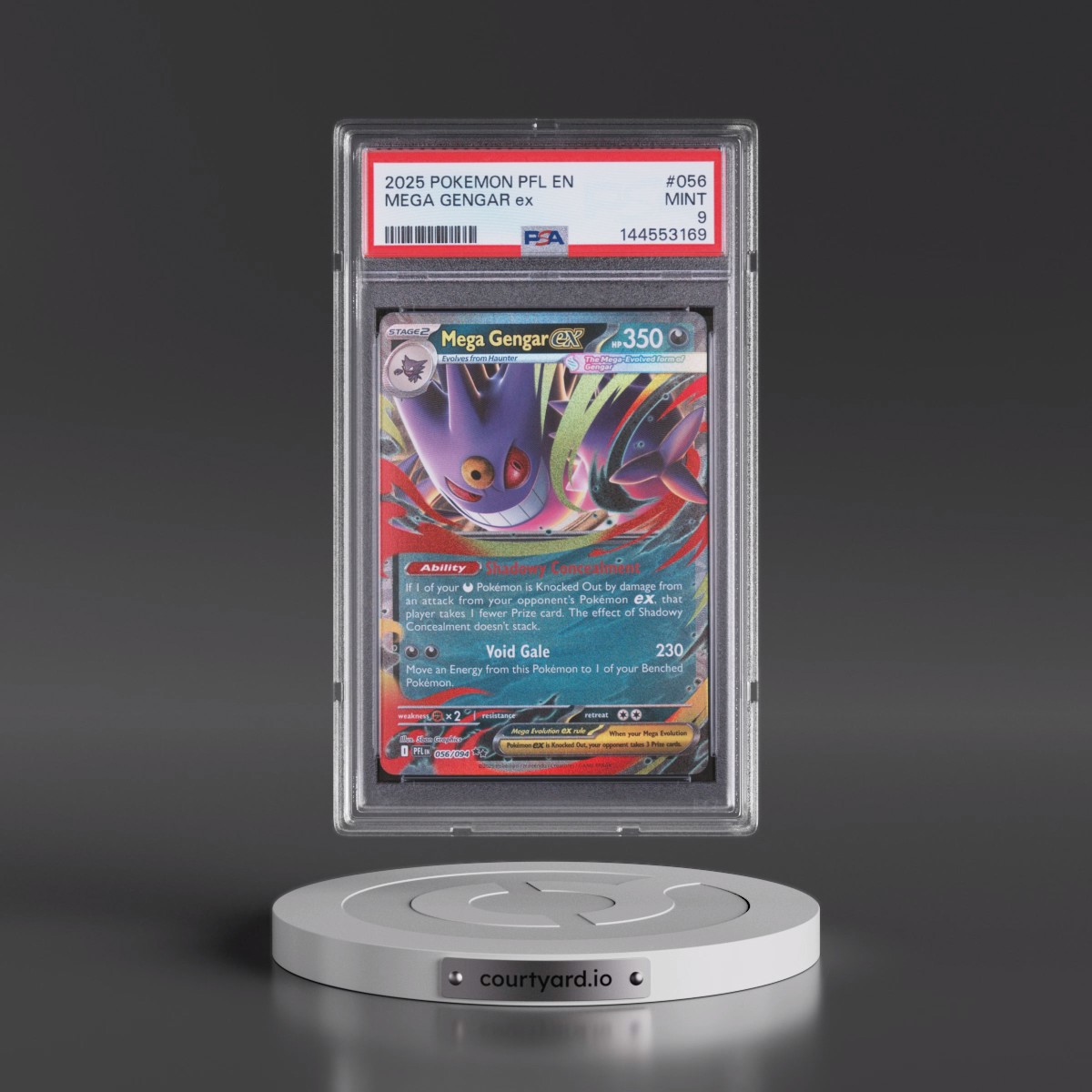 2025 Pokémon Pfl EN-Phantasmal Flames #056 Mega Gengar EX - Holo (PSA 9 MINT)