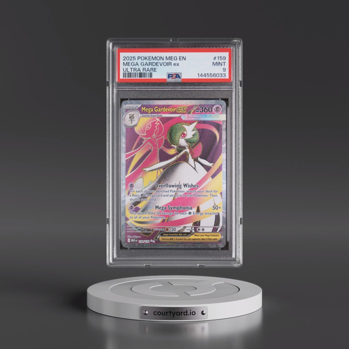 2025 Pokémon Meg EN-Mega Evolution #159 Mega Gardevoir EX - Holo Ultra Rare (PSA 9 MINT)