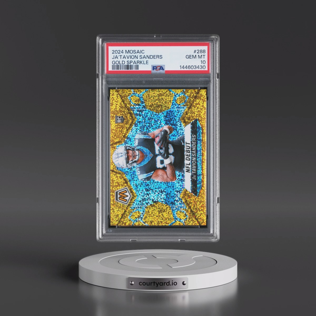 2024 Panini Mosaic Ja'Tavion Sanders - Gold Sparkle #288 PSA 10